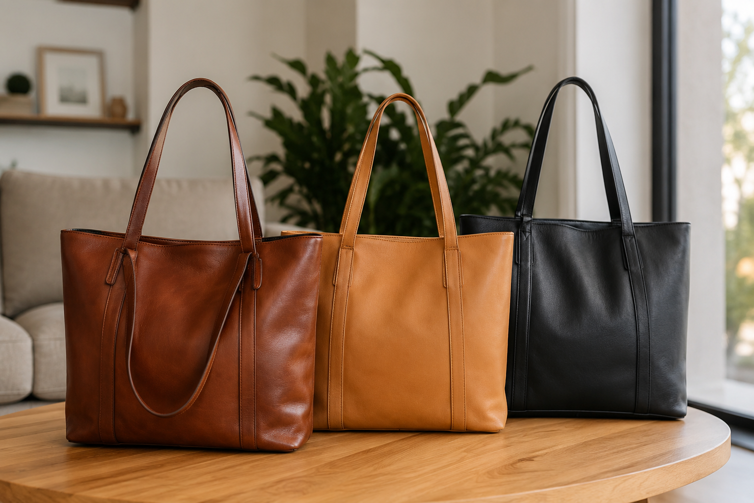 leather tote bags for women