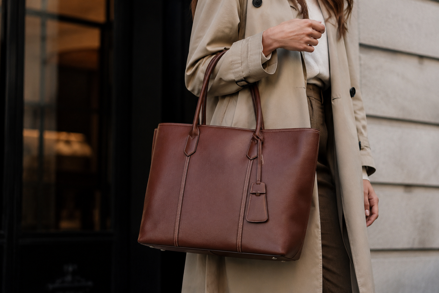 everyday leather tote